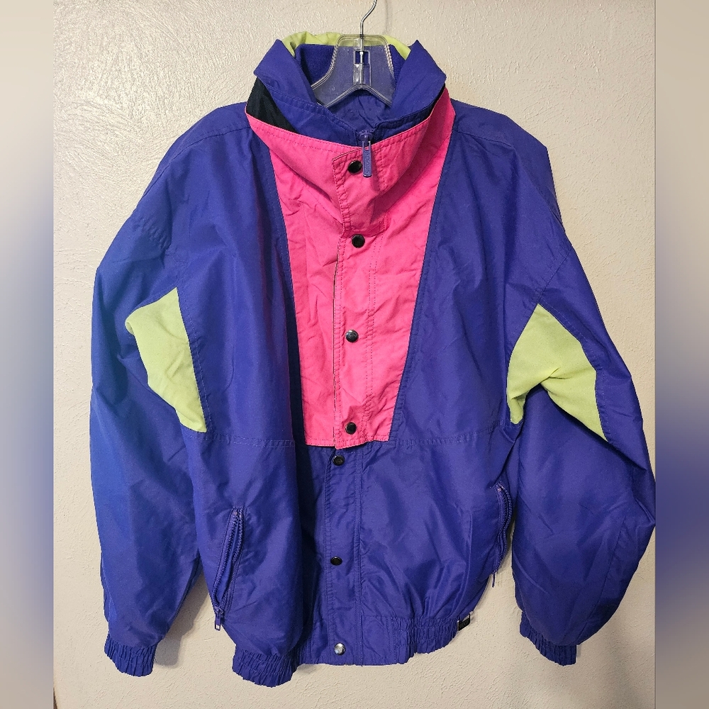 Vintage Progear purple neon windbreaker womens size medium